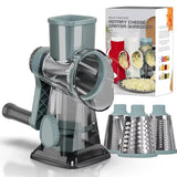 3-in-1 Rotary Cheese Grater & Vegetable Slicer – Manual Stainless Steel Kitchen Cutter Tool