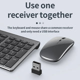 JOMAA Multi-Device Wireless Keyboard and Mouse Combo | Bluetooth & 2.4GHz Ergonomic Set with Multimedia Keys | Slim Design for Laptop, PC, Tablet