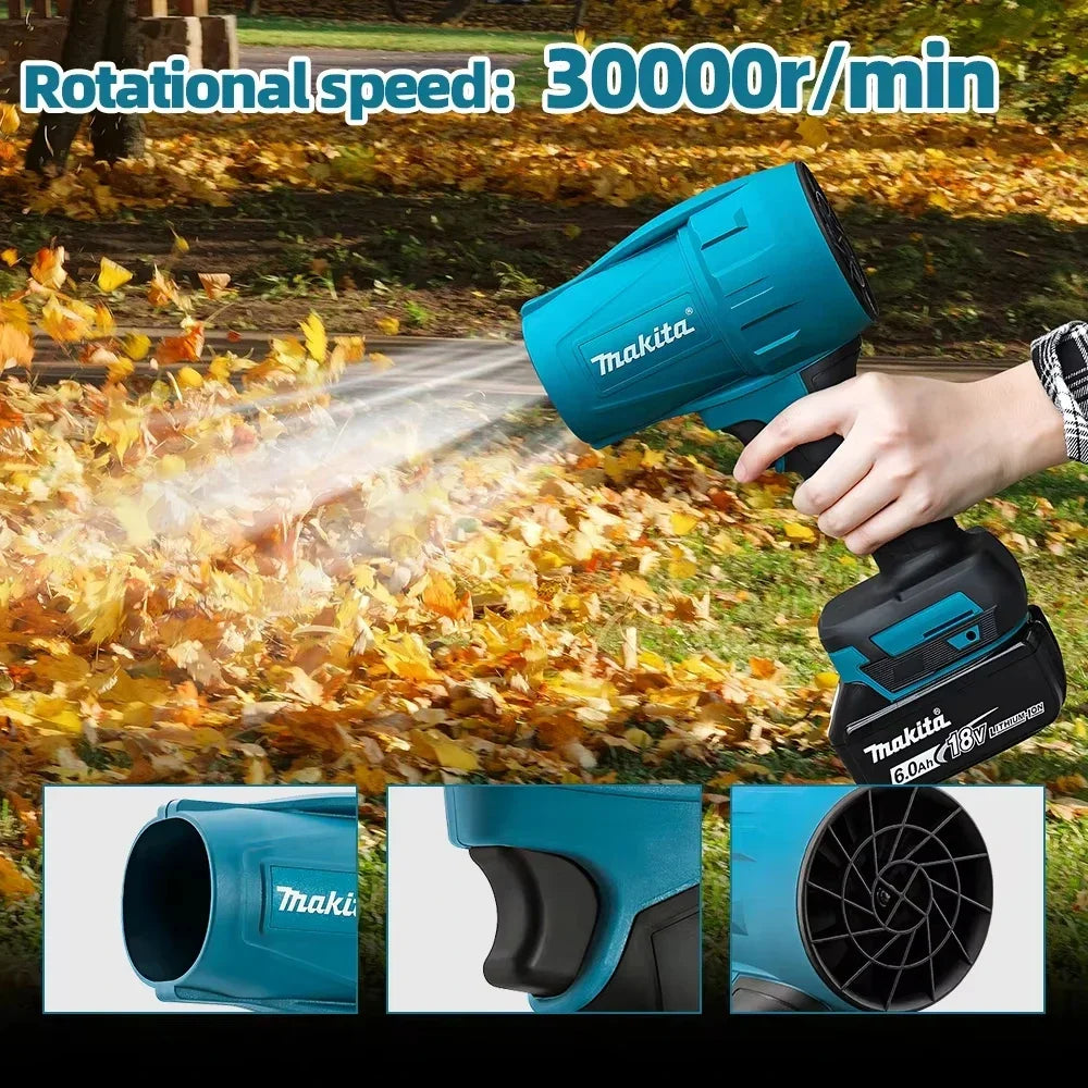 Makita-Compatible 18V Cordless Blower | 30,000 RPM Violent Air Blaster for Workshop & Home Cleaning | Portable Dryer for Dust, Keyboard, and Car Detailing