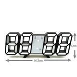 3D LED Digital Alarm Clock with Large Display | Wall or Desktop Clock with 3-Level Brightness Adjustable, Calendar & Snooze Function | Plug-in USB Powered