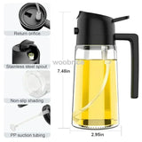 Dual-Function Oil Spray Bottle – Refillable Olive Oil Dispenser for Cooking & Air Fryer