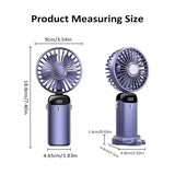 Handheld Foldable Mini Fan – 5-Speed USB Rechargeable Neck Hanging Fan with Phone Stand & Display Screen (1800mAh Battery)