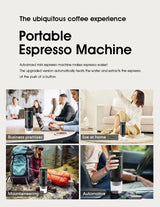 DENOKIN Portable Espresso Machine 3-in-1 | 20 Bar Pressure with Heating Function, Compatible with Ground Coffee & Capsules | USB-C Rechargeable for Travel, Camping & Home