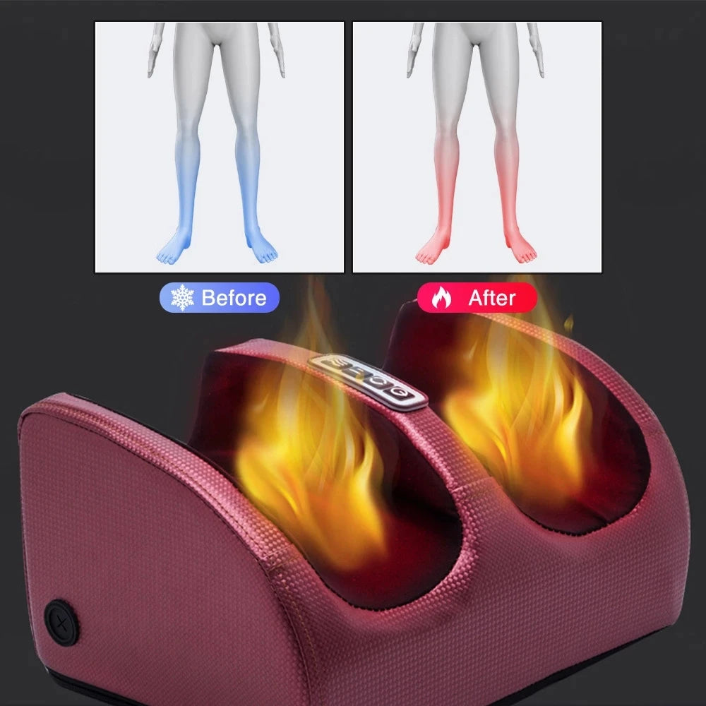 Electric Shiatsu Foot Massager with Heat – Deep Tissue Kneading Roller for Foot & Calf Pain Relief