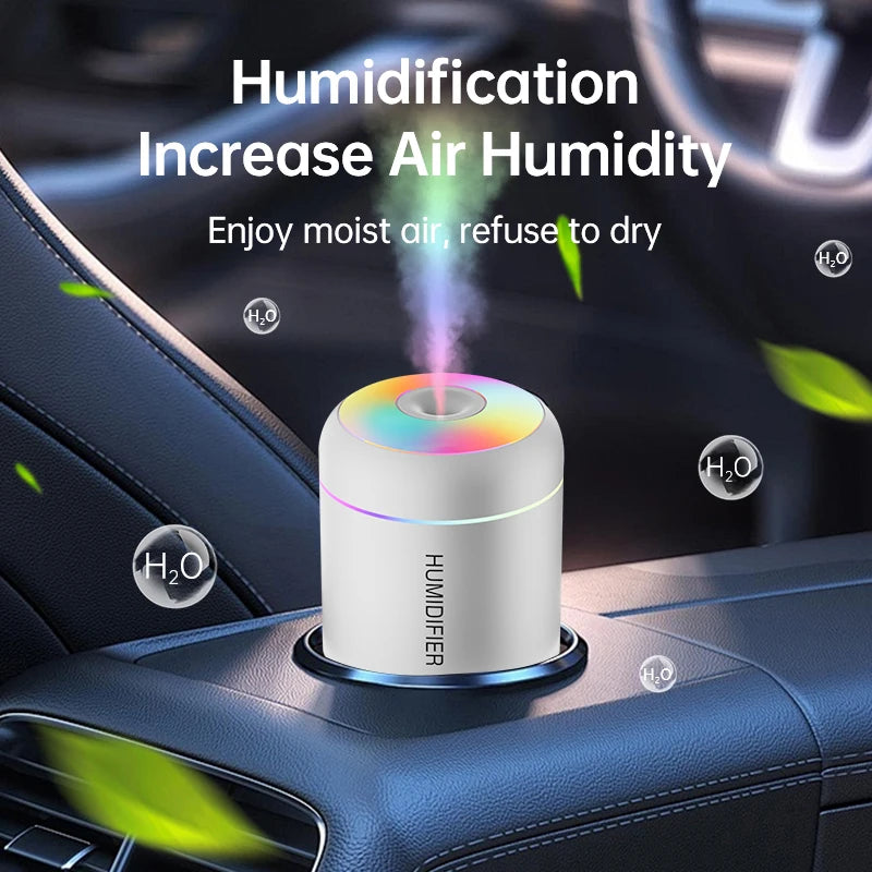 180ml Mini Air Humidifier – USB Electric Aroma Diffuser & Essential Oil Mist Maker | LED Light Aromatherapy Purifier for Car, Home & Bedroom