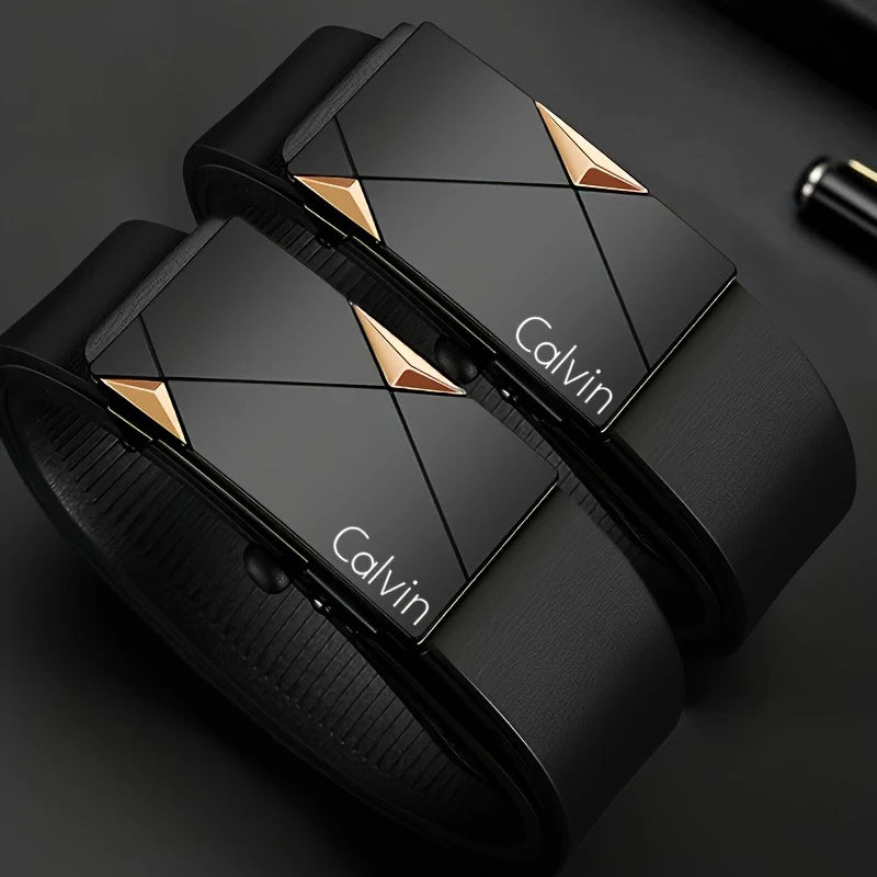 Men’s PU Leather Automatic Buckle Belt – Stylish Fashion Belt for Casual, Business & Formal Wear