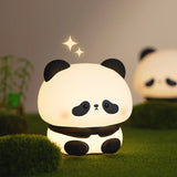Cute Panda LED Night Light – Rechargeable Soft Silicone Lamp with Color Changing Light