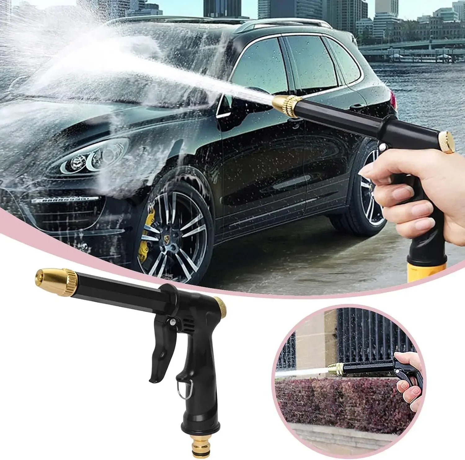 High Pressure Garden Hose Spray Gun – Portable Multi-Function Car Wash & Watering Nozzle