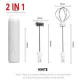 2-in-1 Electric Milk Frother & Egg Beater – Wireless Handheld Coffee Foam Maker with 3 Speeds & Type-C Charging