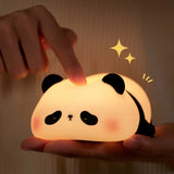 Cute Panda LED Night Light – Rechargeable Soft Silicone Lamp with Color Changing Light