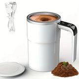 Self-Stirring Coffee Mug 380ml – Automatic Electric Mixing Cup with Temperature Display (USB Charging)