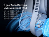 JISULIFE FA14X Portable Neck Fan - 5000mAh Wearable Bladeless Personal Fan with 5 Speeds | Hands-Free Cooling for Outdoor, Travel & Office | Grey/Black/Blue