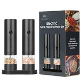 Electric Salt and Pepper Grinder Set - Automatic Gravity-Activated Mills with Adjustable Coarseness | USB Rechargeable Spice Grinders for Kitchen